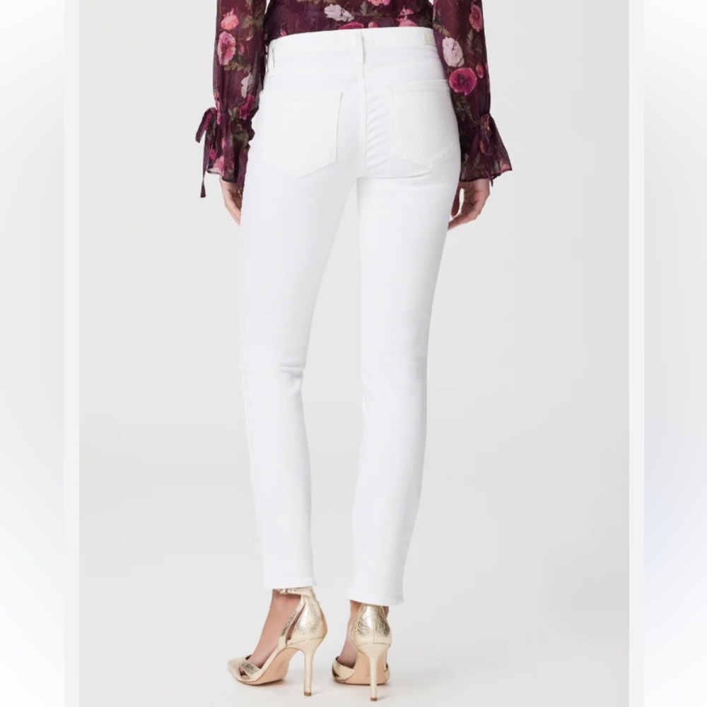 PAIGE Skyline Ankle Peg Women's Optic White Skinny Jeans Sz 27 rise 8” - Picture 2 of 14